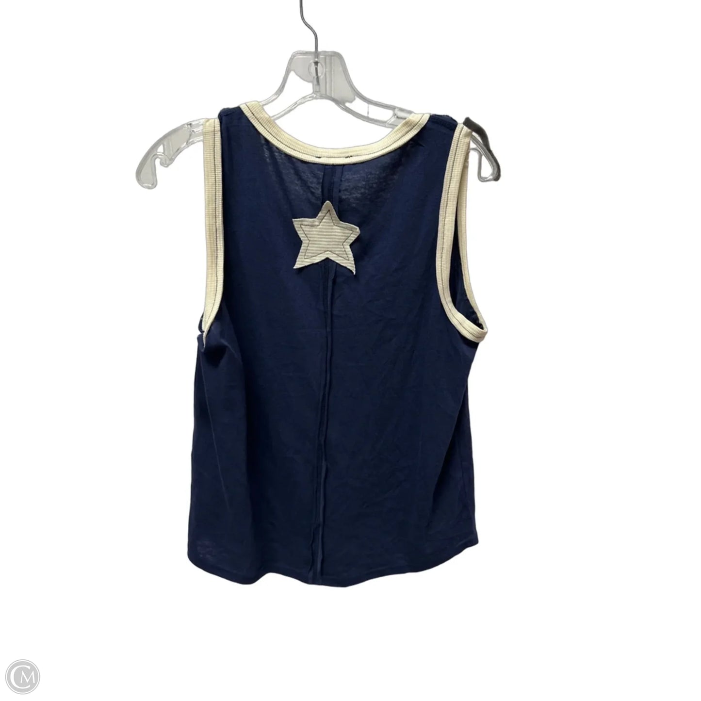 Top Sleeveless By Pol In Blue & Cream, Size: M