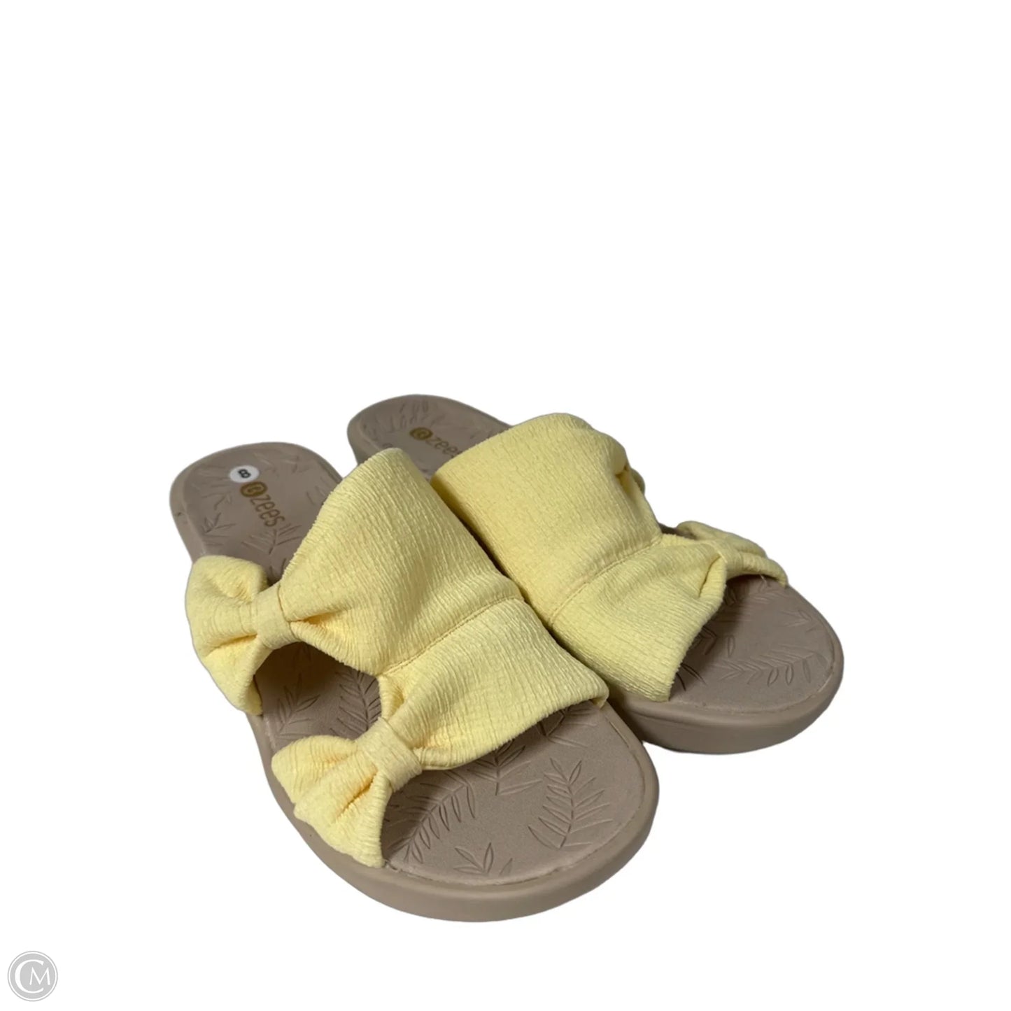 Sandals Heels Wedge By Bzees In Yellow, Size: 8
