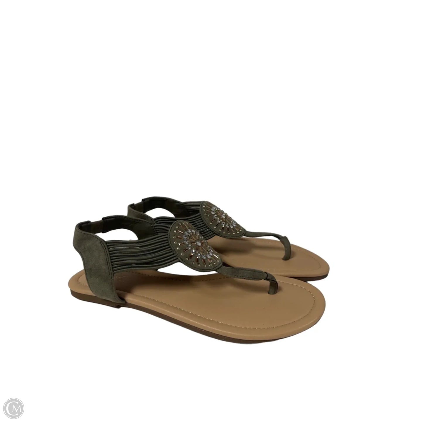 Sandals Flats By Clothes Mentor In Green, Size: 9