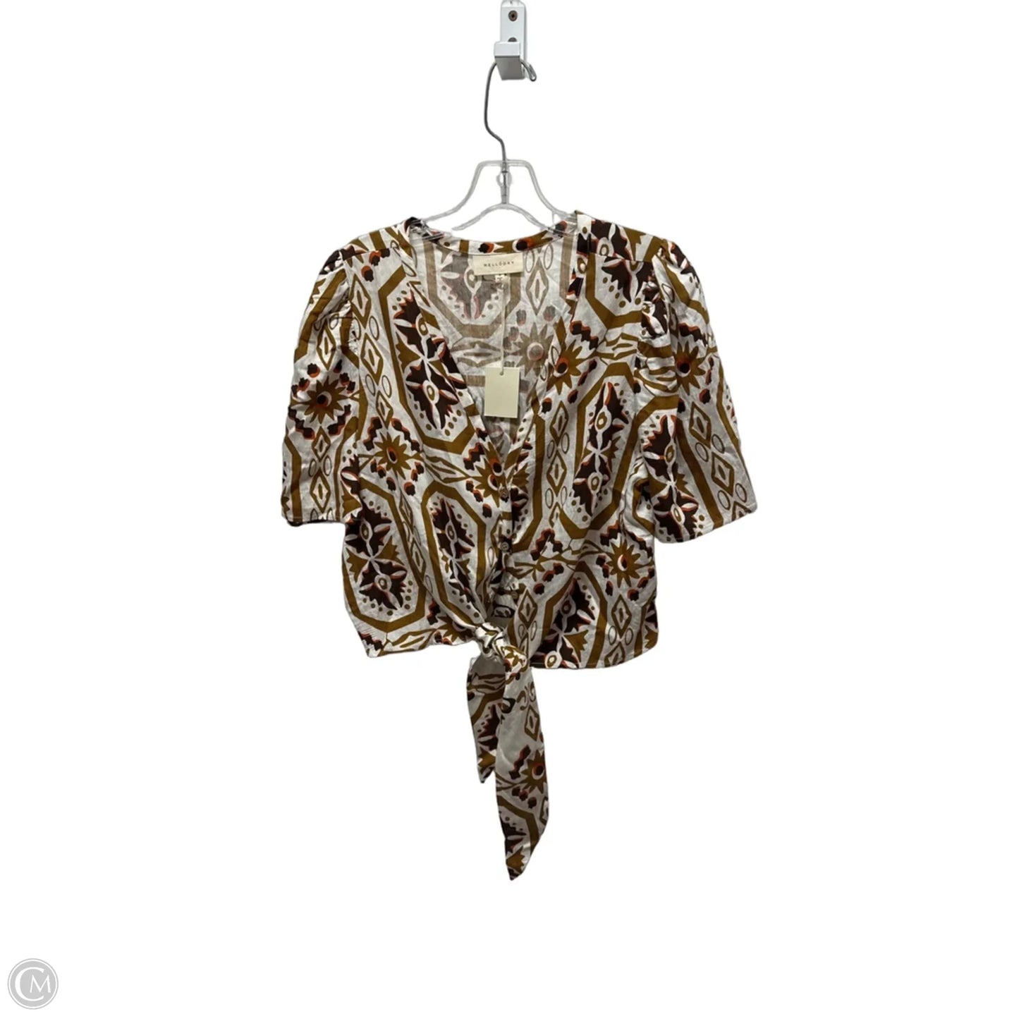 Top Short Sleeve By Melloday In Brown, Size: M
