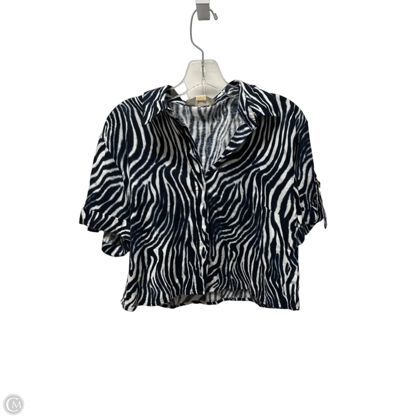 Top Short Sleeve By Michael By Michael Kors In Blue & White, Size: Sp