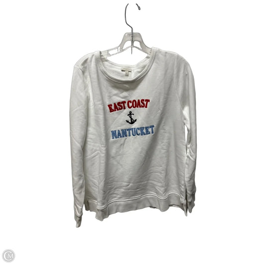 Sweatshirt Crewneck By Talbots In White, Size: L