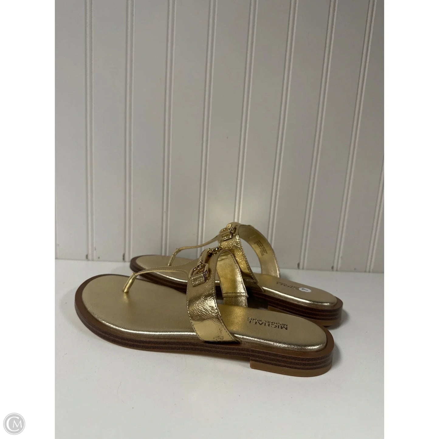 Sandals Designer By Michael Kors In Gold, Size: 7