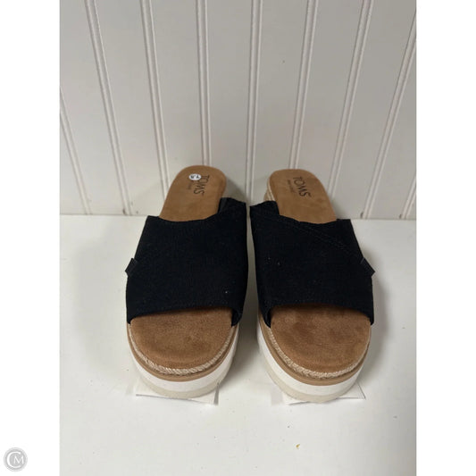 Sandals Heels Wedge By Toms In Black, Size: 7.5