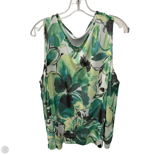 Top Sleeveless By Investments In Green, Size: 2x