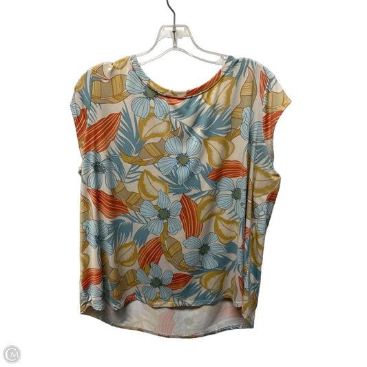 Top Short Sleeve Basic By Blue Sol In Floral Print, Size: 1x