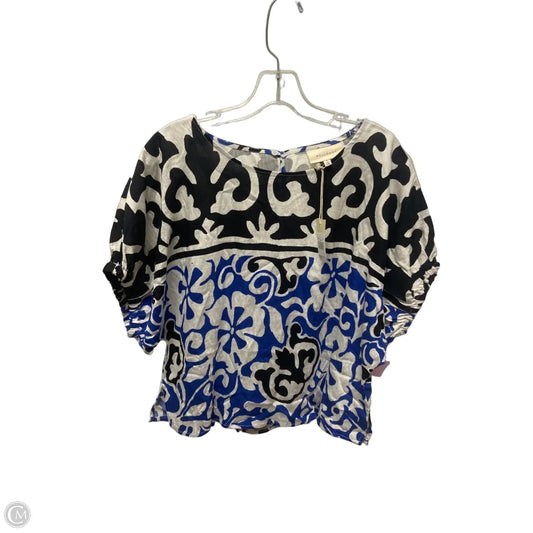 Top Short Sleeve Basic By Melloday In Black & Blue, Size: S