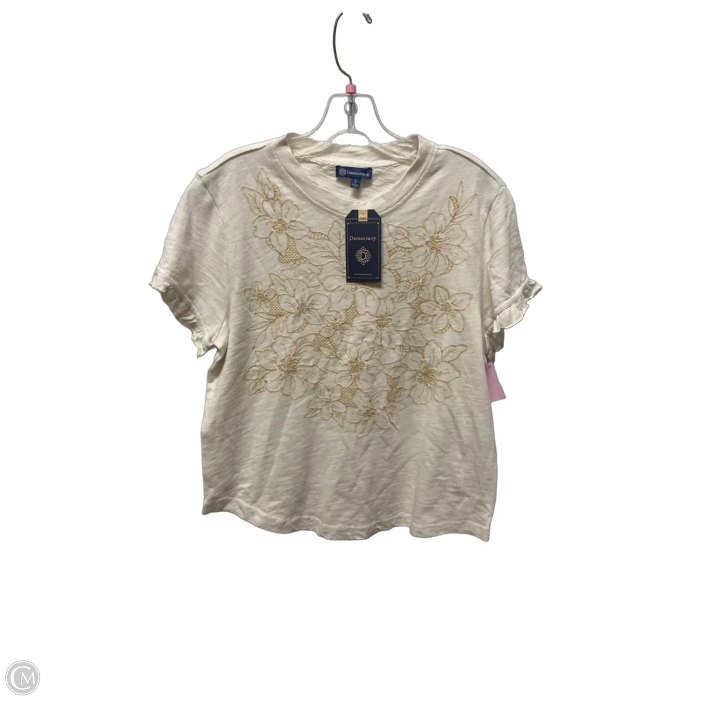 Top Short Sleeve Basic By Democracy In Beige, Size: S