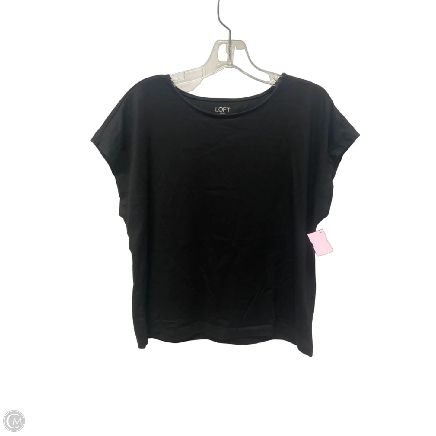 Top Short Sleeve Basic By Loft In Black, Size: L