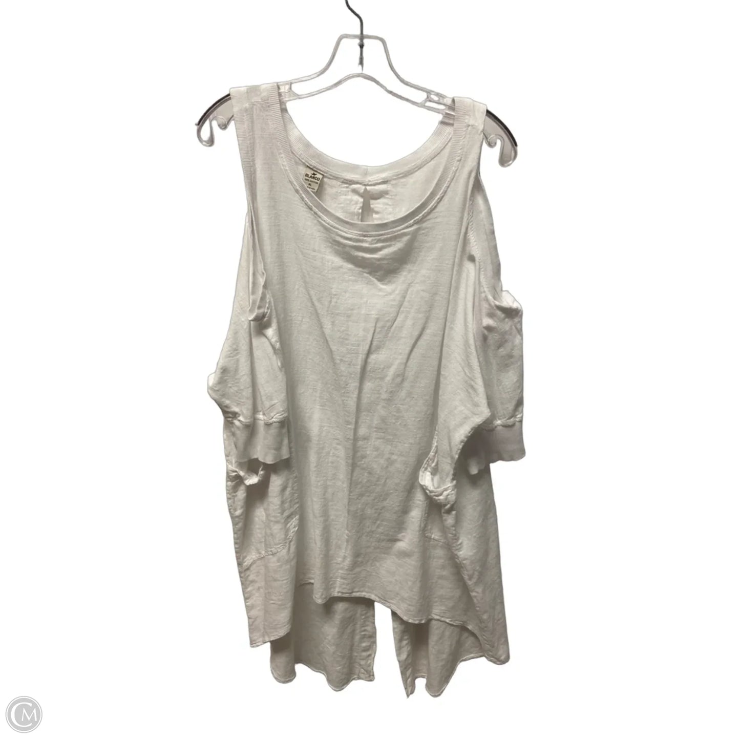 Tunic Short Sleeve By Clothes Mentor In White, Size: Xl