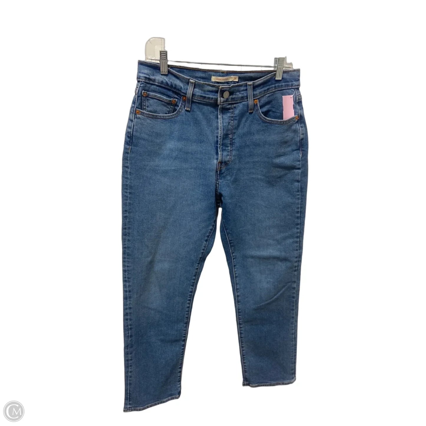 Jeans Straight By Levis In Blue Denim, Size: 12