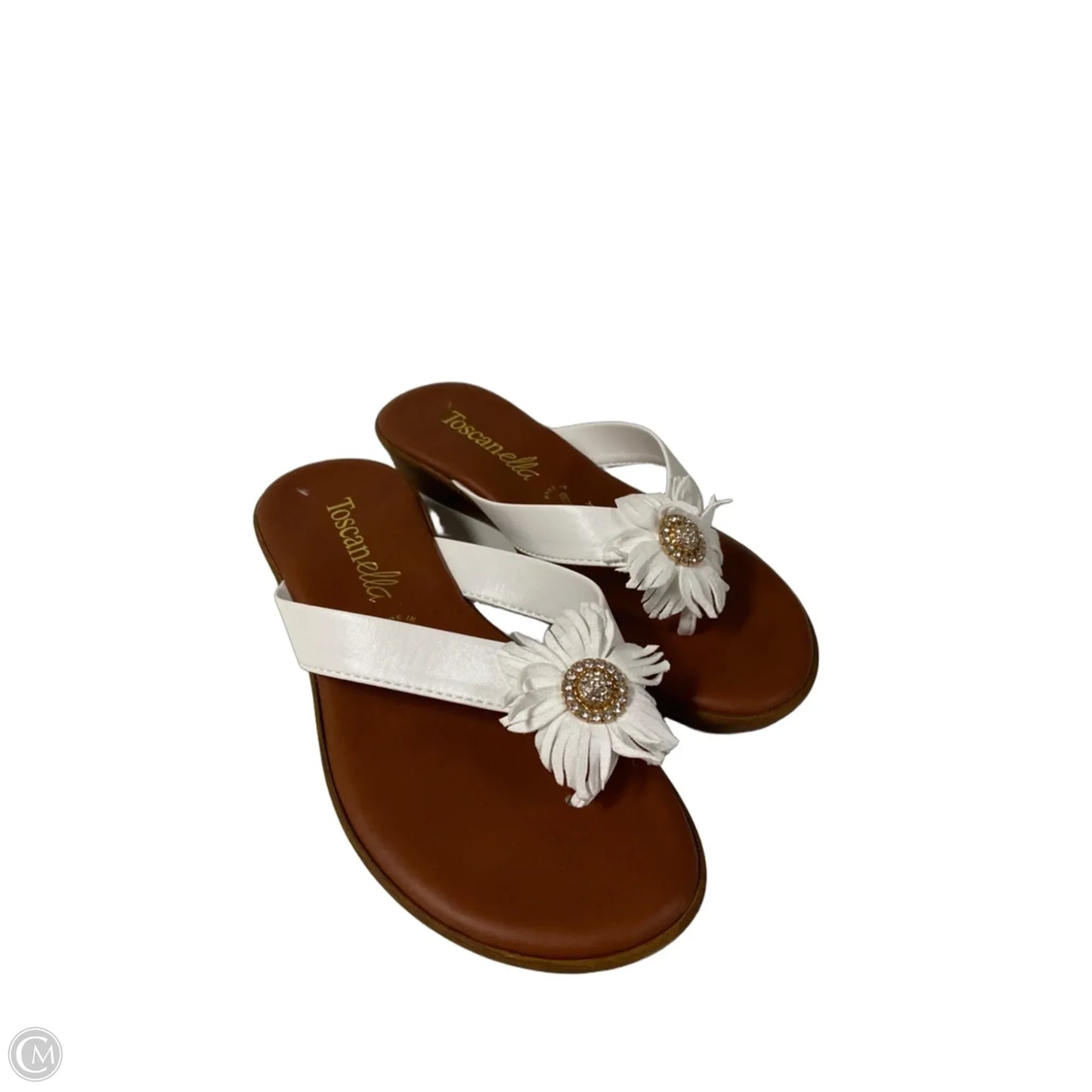 Sandals Flip Flops By Toscanella In White, Size: 6