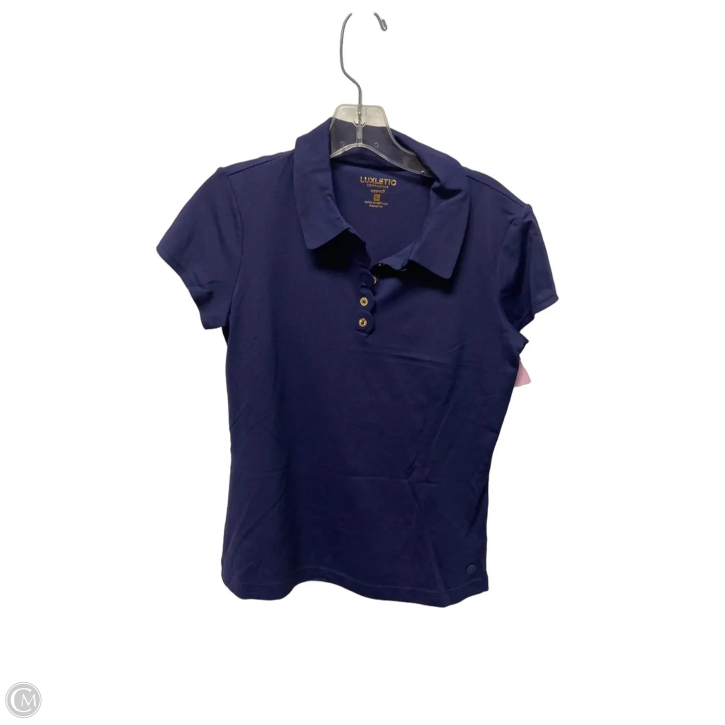 Top Short Sleeve Designer By Lilly Pulitzer In Navy, Size: S