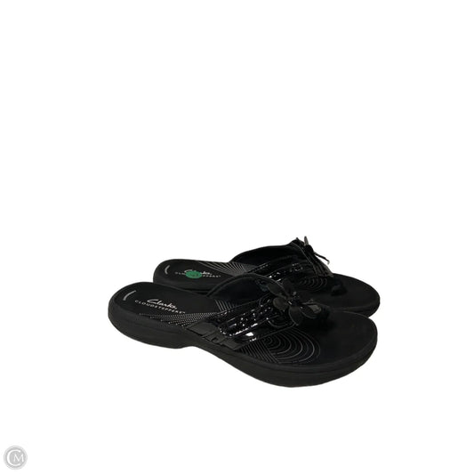 Sandals Flip Flops By Clarks In Black, Size: 7