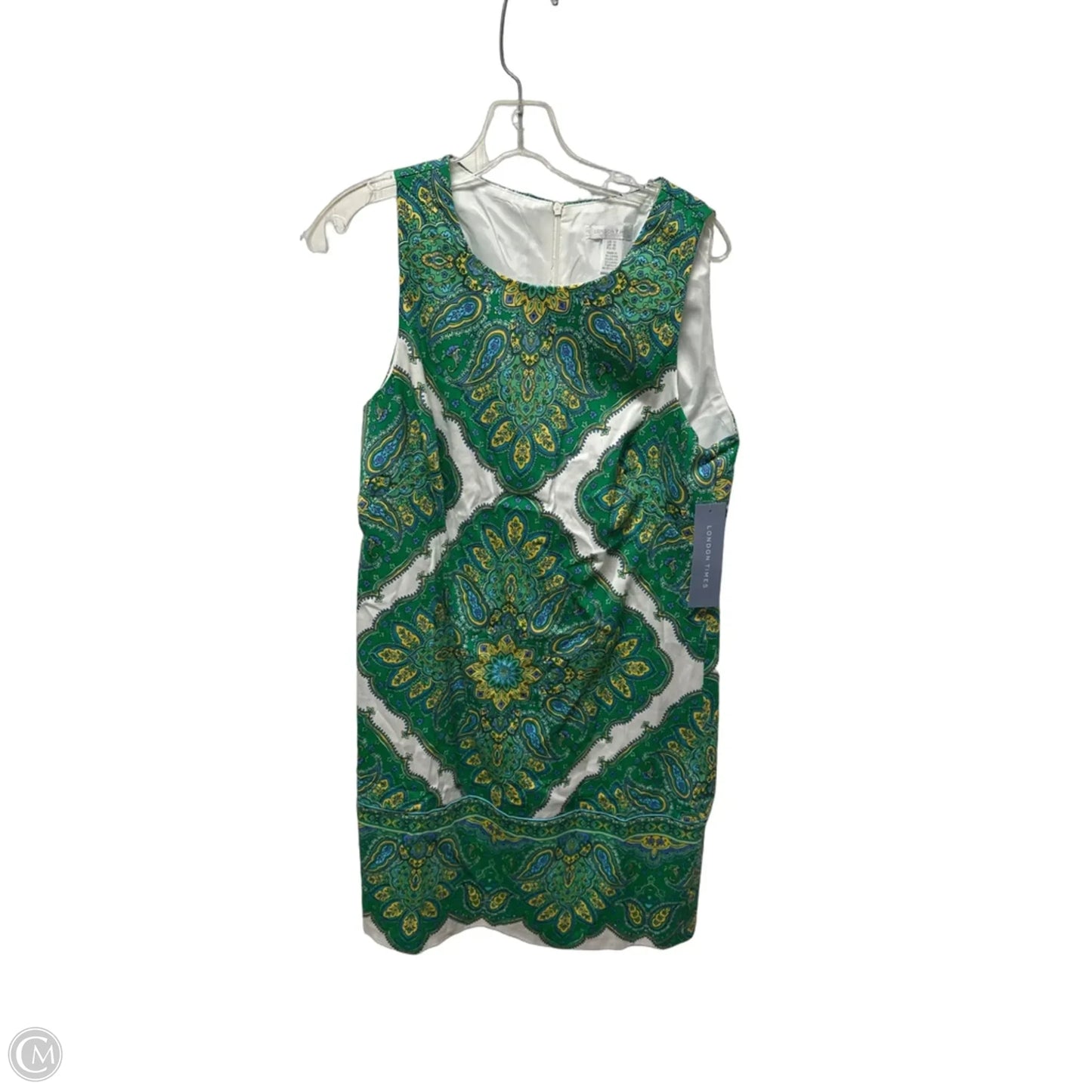 Dress Work By London Times In Green & White, Size: L