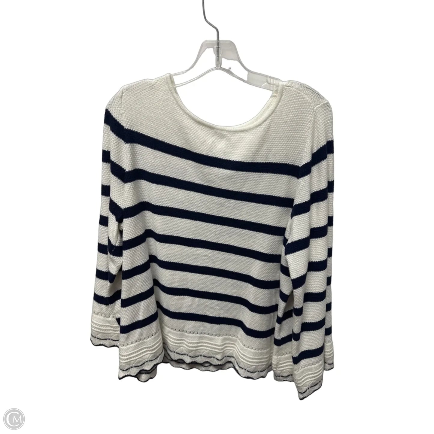 Sweater By Chicos In Blue & White, Size: Xl
