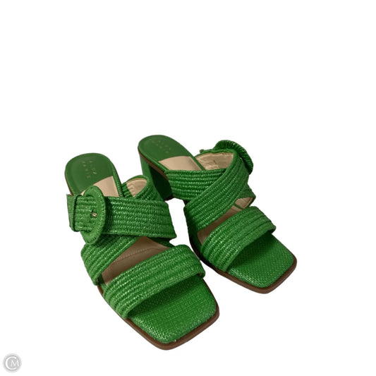 Sandals Heels Block By Alex Marie In Green, Size: 8.5