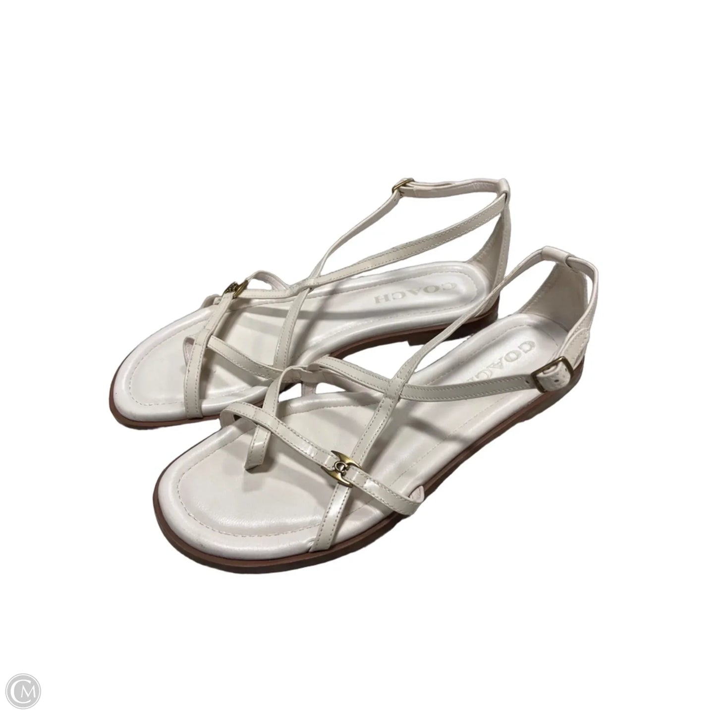 Sandals Designer By Coach In Cream, Size: 8