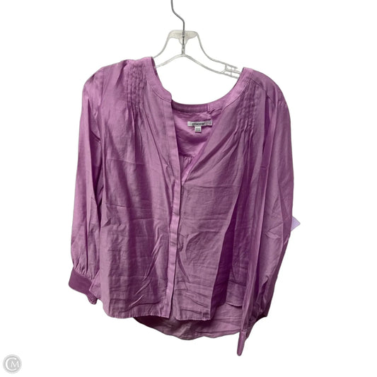 Top Long Sleeve Basic By Chicos In Purple, Size: L