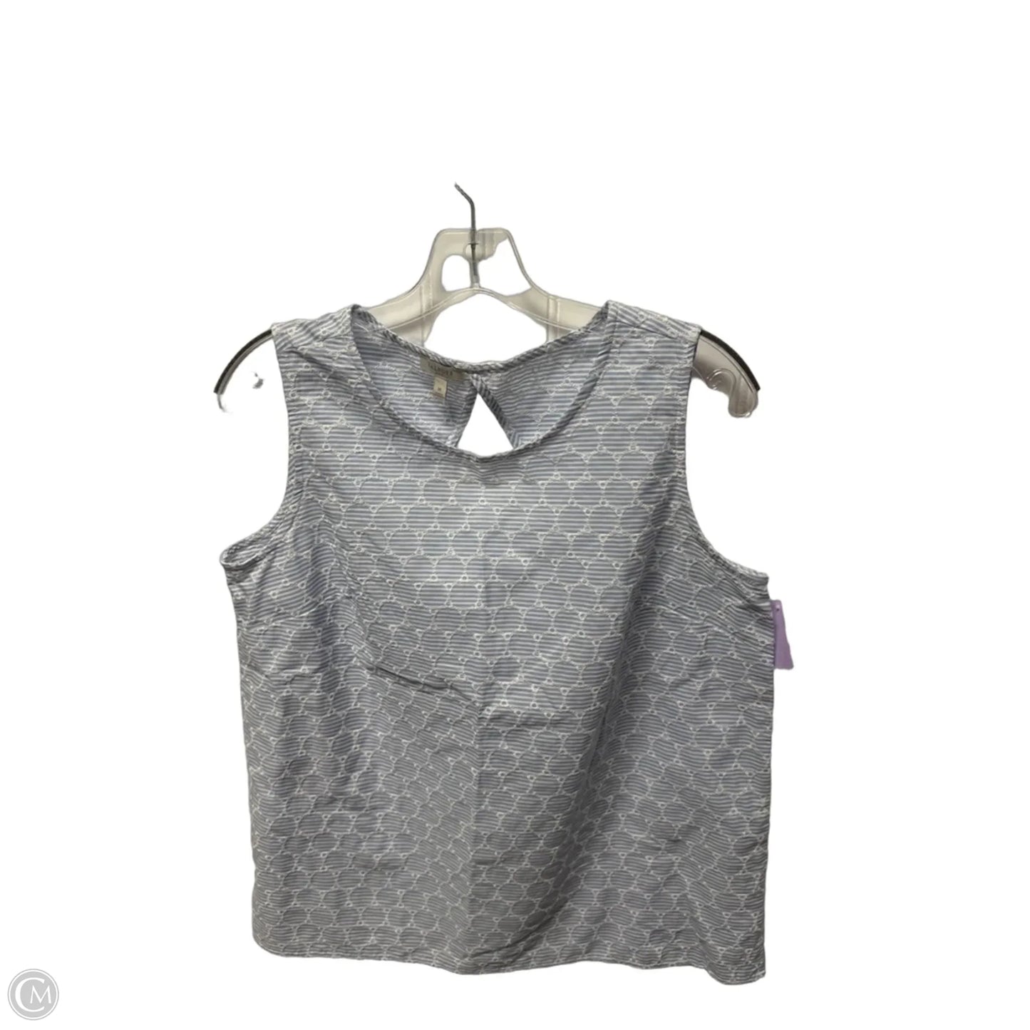Top Sleeveless By Talbots In Blue & White, Size: M