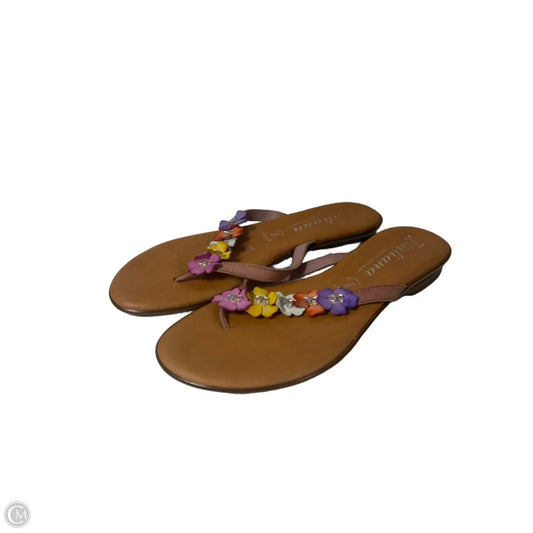 Sandals Flip Flops By Italian Shoemakers In Multi-colored, Size: 10