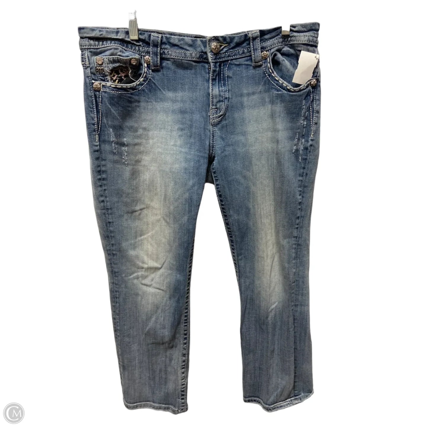 Jeans Straight By Miss Me In Blue Denim, Size: 18