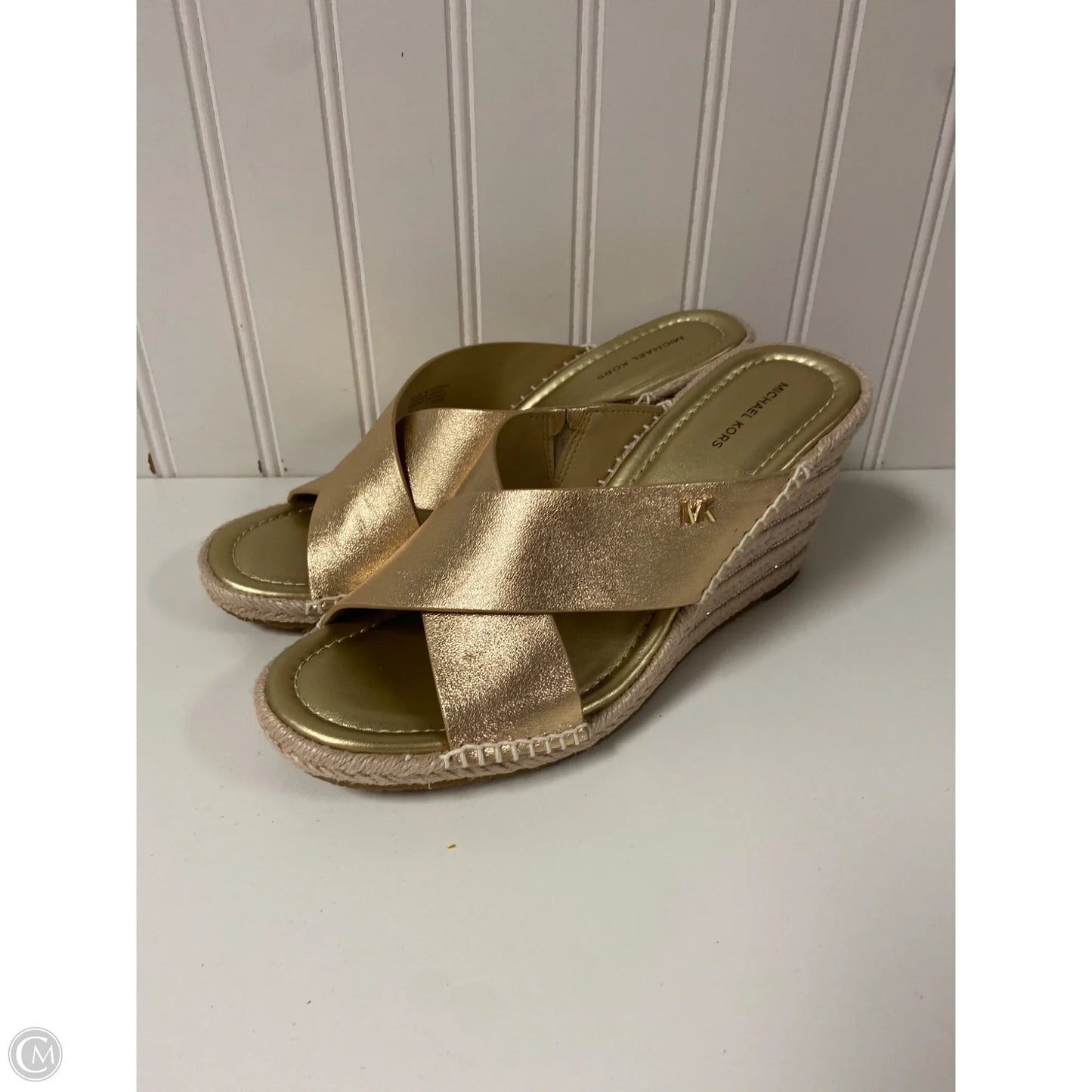 Sandals Designer By Michael Kors In Gold, Size: 7