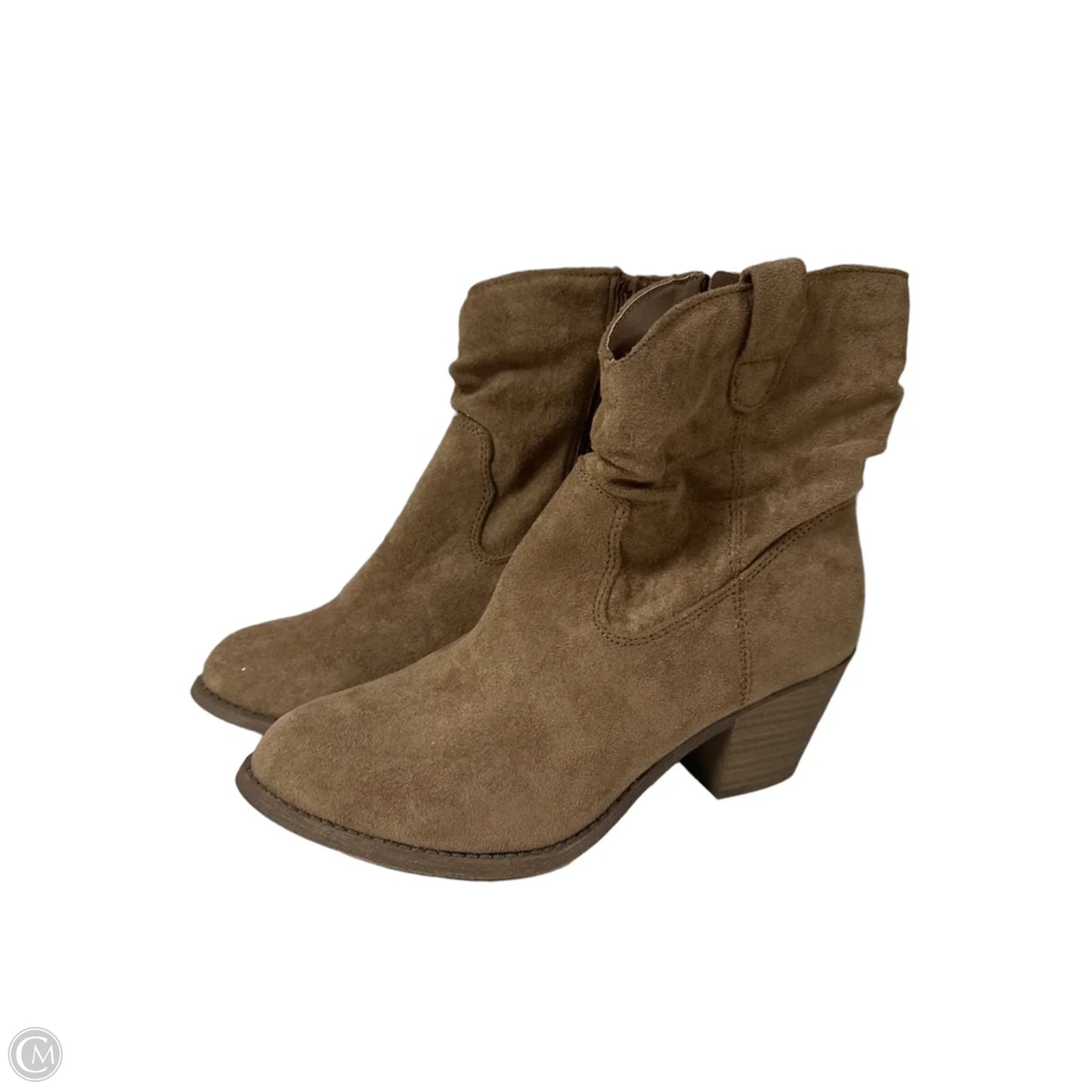Boots Ankle Heels By Clothes Mentor In Taupe, Size: 8.5