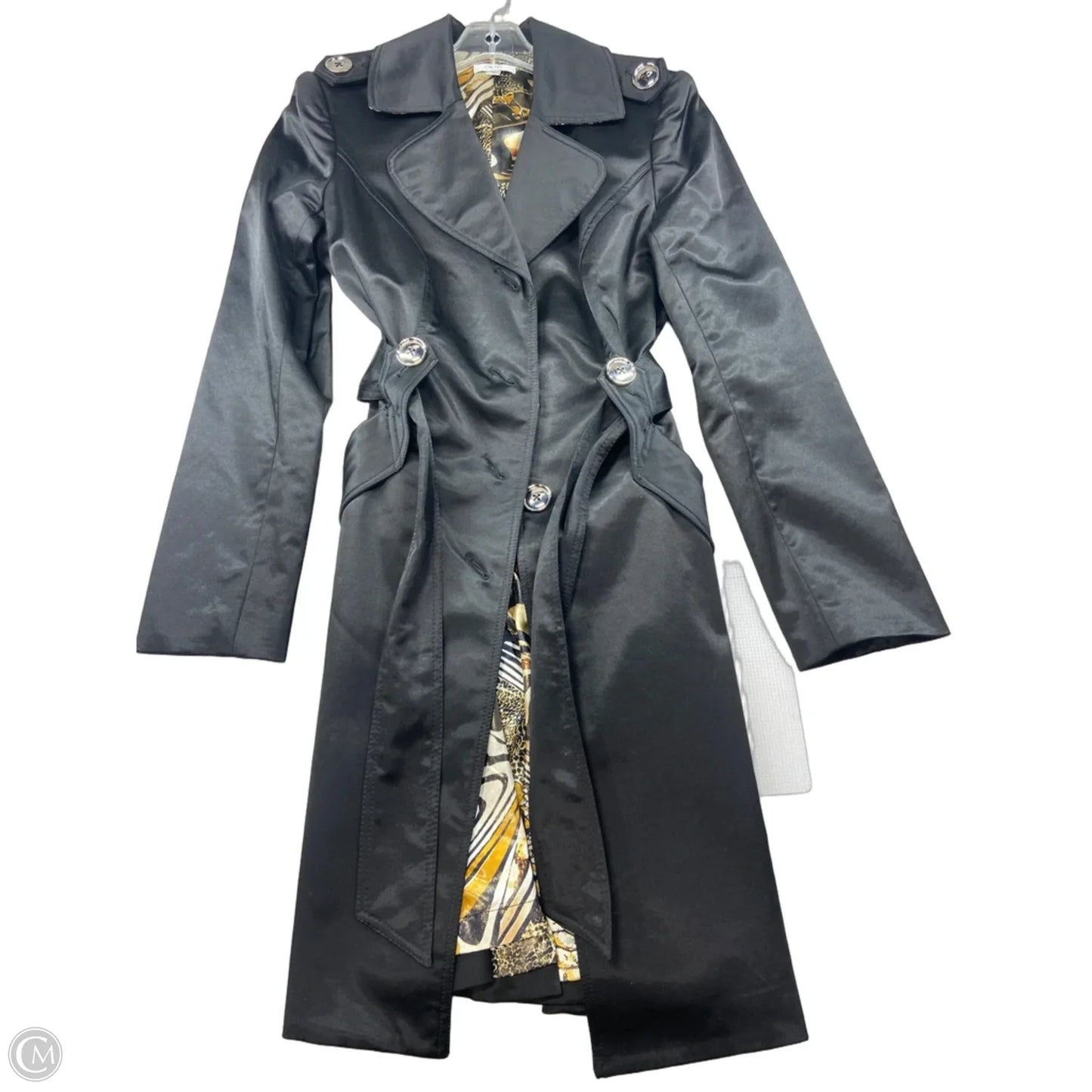 Coat Trench Coat By Cache In Black, Size: M