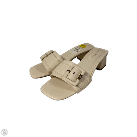 Sandals Heels Block By Calvin Klein In Cream, Size: 6.5