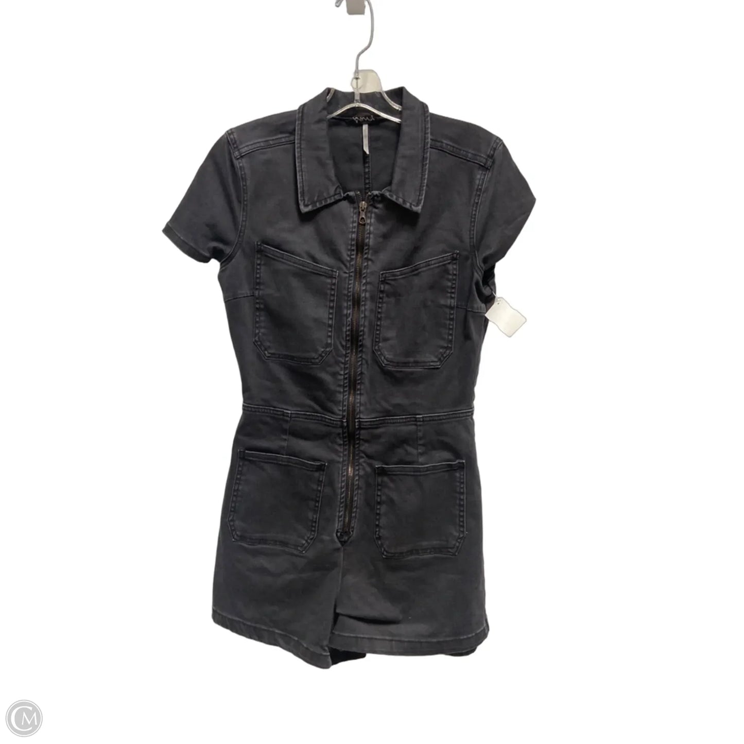 Romper By Free People In Black Denim, Size: S