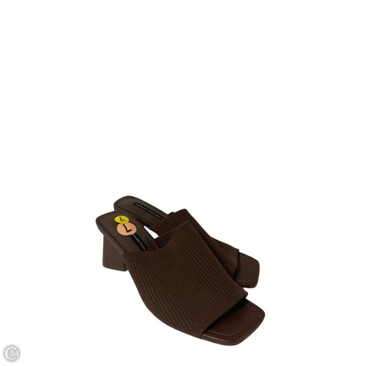 Sandals Heels Block By French Connection In Brown, Size: 7