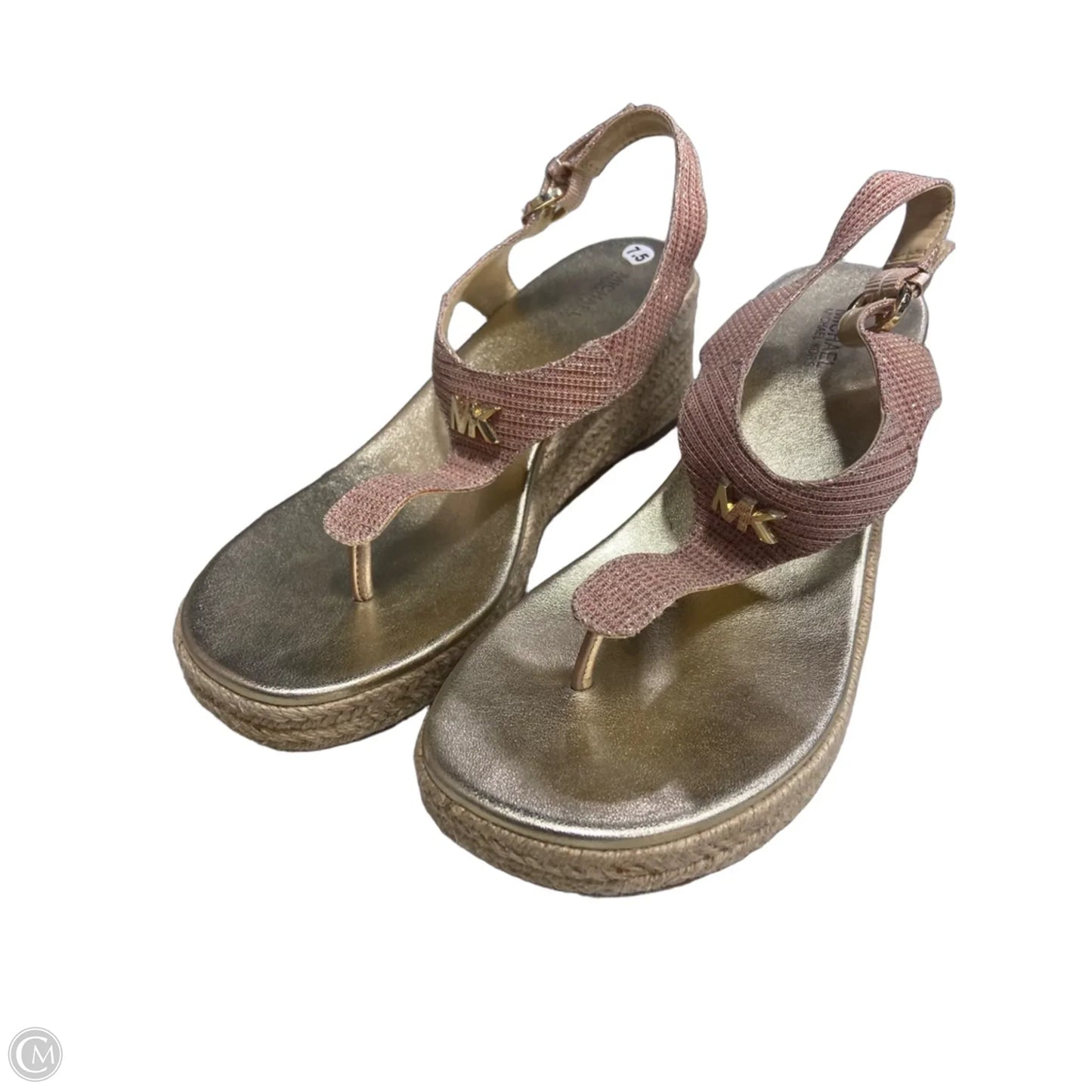 Sandals Heels Wedge By Michael By Michael Kors In Rose Gold, Size: 7.5