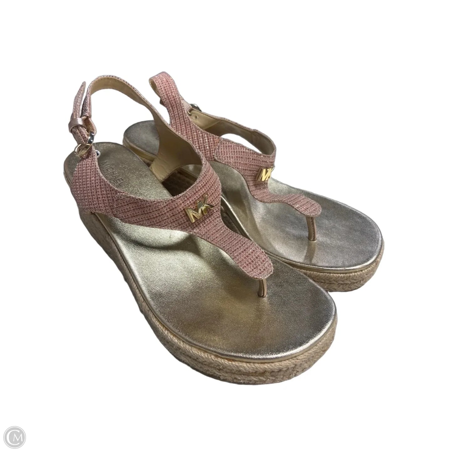 Sandals Heels Wedge By Michael By Michael Kors In Rose Gold, Size: 7.5