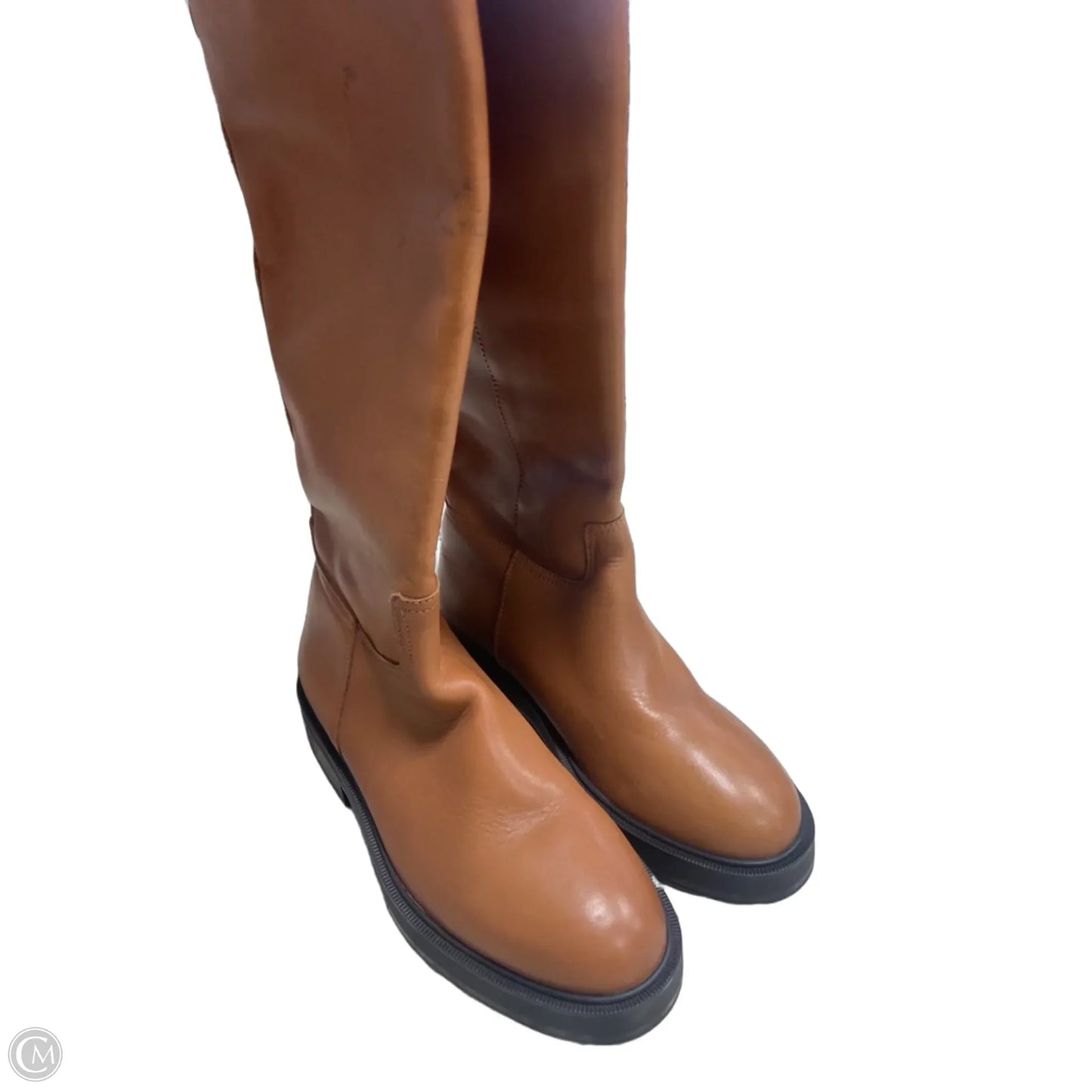 Boots Knee Flats By Mng In Tan, Size: 6