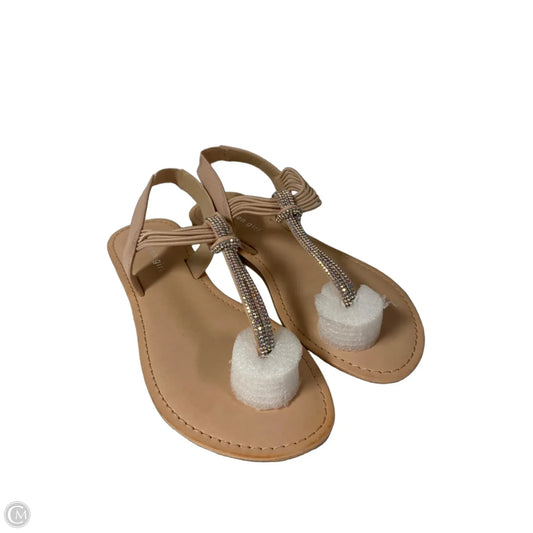 Sandals Flats By Madden Girl In Beige, Size: 7.5