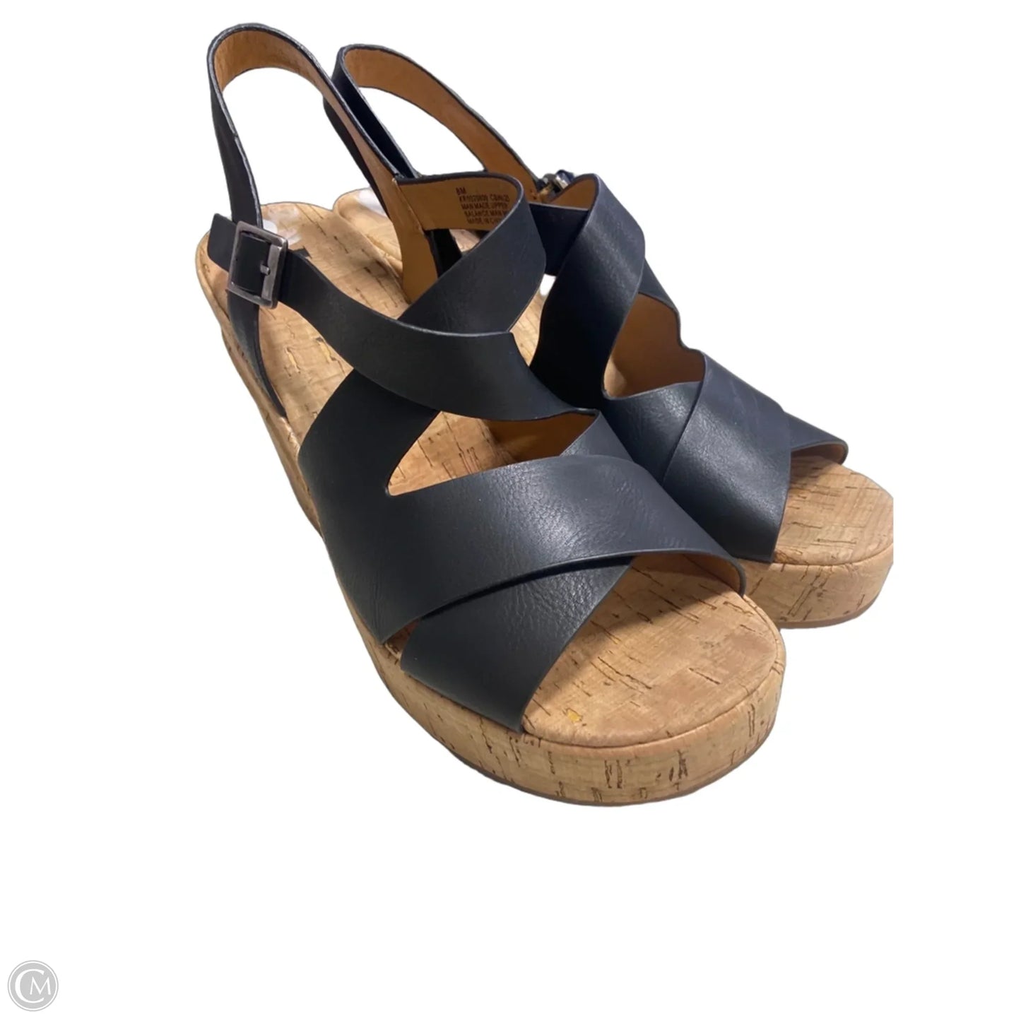 Sandals Heels Wedge By Korks In Black, Size: 8
