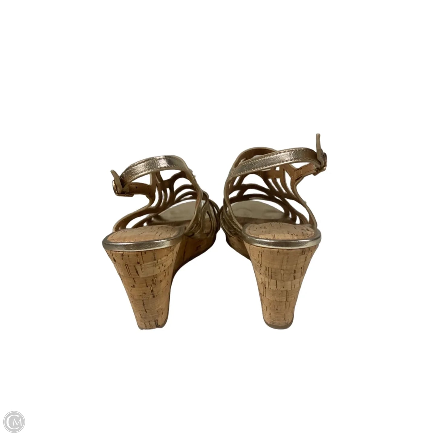 Sandals Heels Wedge By White Mountain In Gold, Size: 8