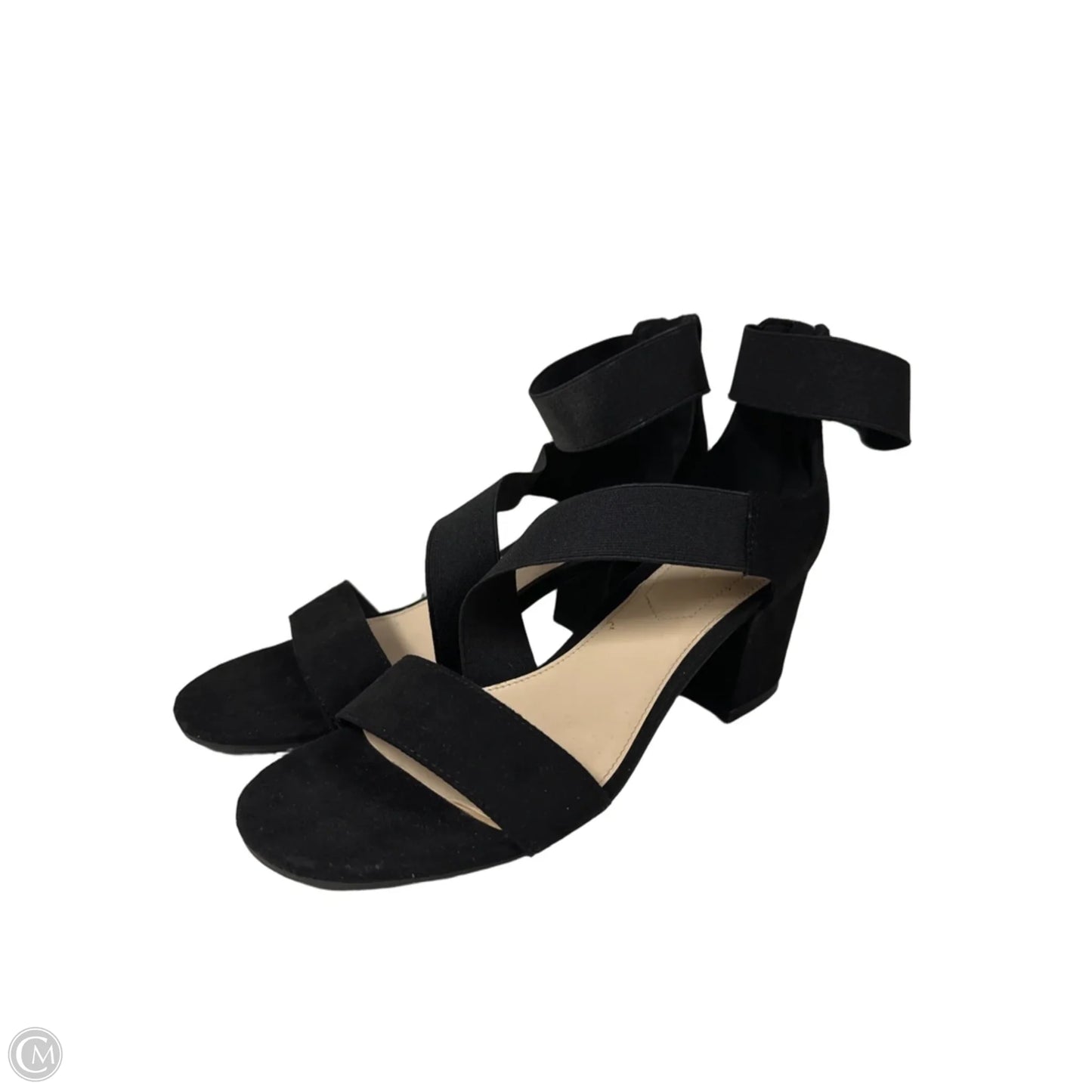 Sandals Heels Block By Liz Claiborne In Black, Size: 8.5