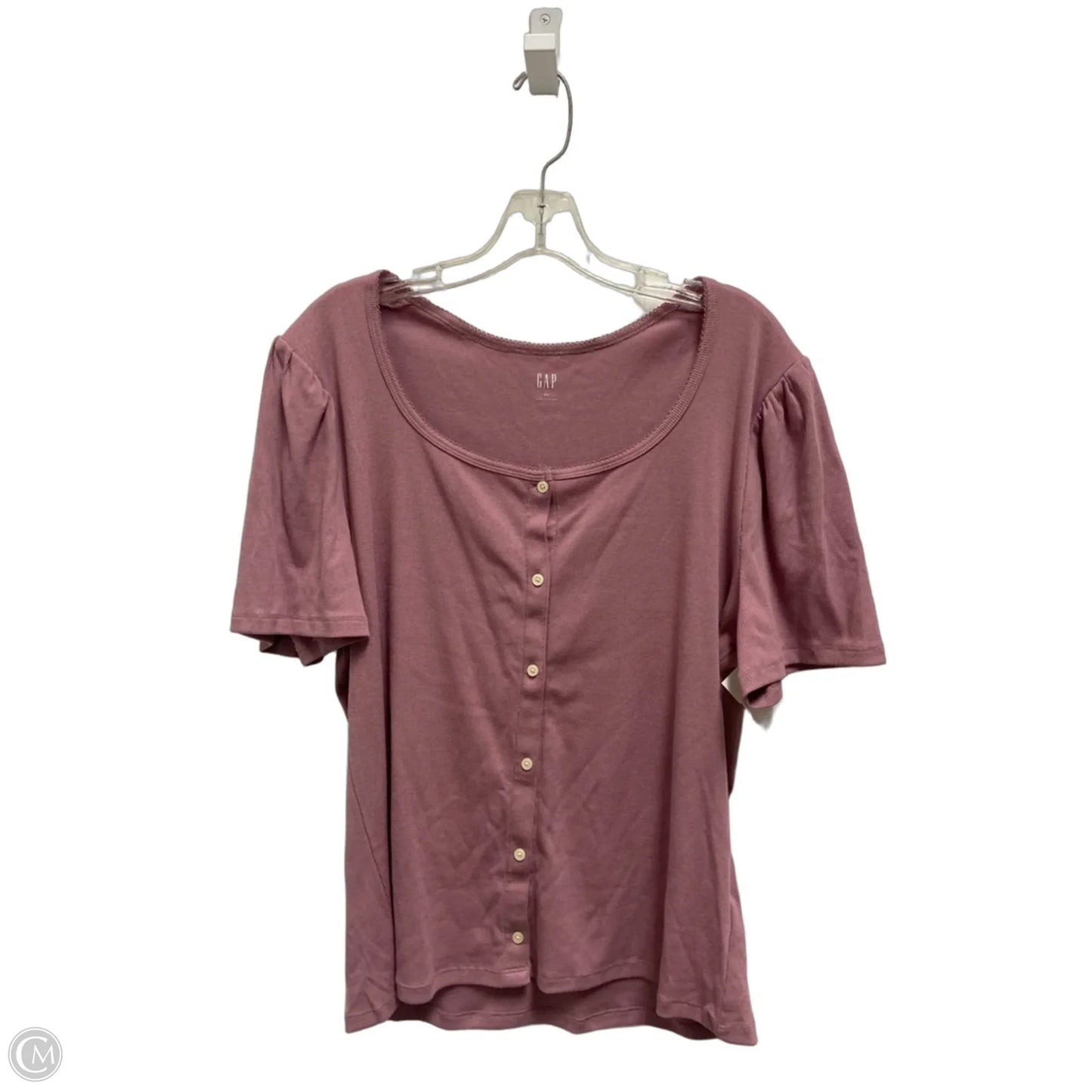 Top Short Sleeve Basic By Gap In Purple, Size: 1x