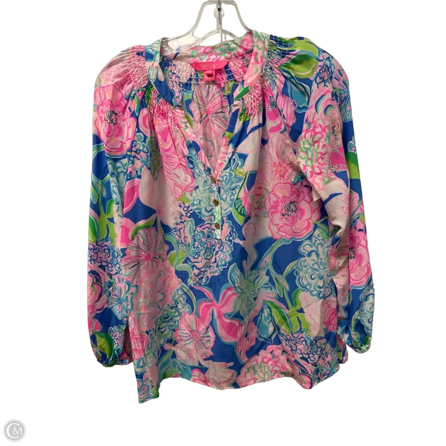 Top Long Sleeve Designer By Lilly Pulitzer In Floral Print, Size: Xs