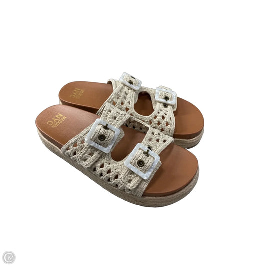 Sandals Flats By Madden Girl In Beige, Size: 11