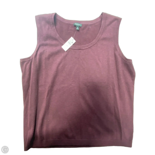 Vest Sweater By Talbots In Purple, Size: 2x