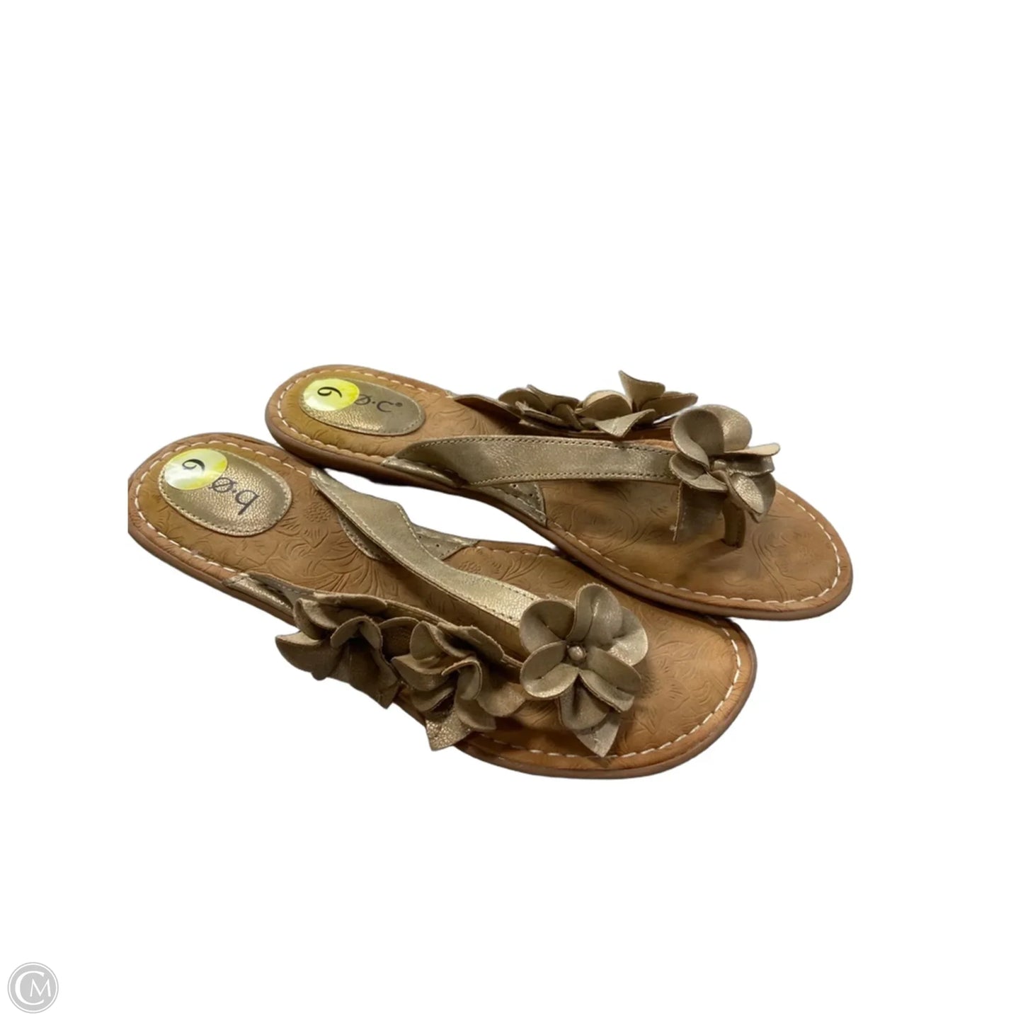 Sandals Flip Flops By Boc In Gold, Size: 9