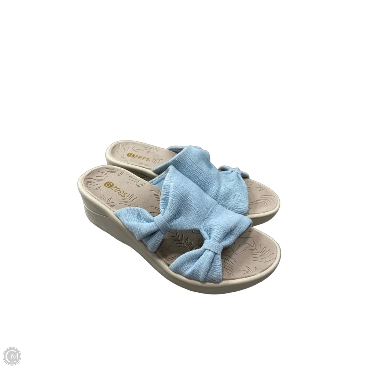 Sandals Heels Wedge By Bzees In Blue, Size: 8