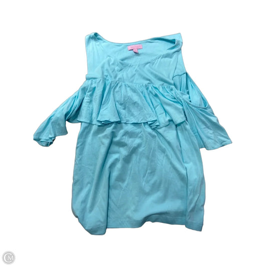 Top Short Sleeve Designer By Lilly Pulitzer In Blue, Size: L