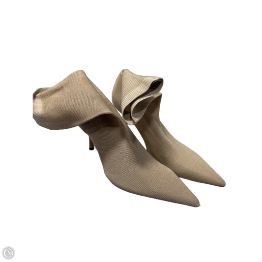Boots Ankle Heels By Zara In Beige, Size: 7.5