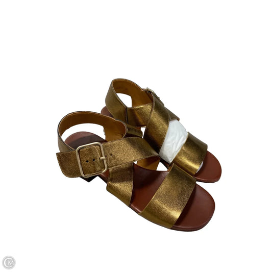 Sandals Heels Block By Cmc In Gold, Size: 7.5