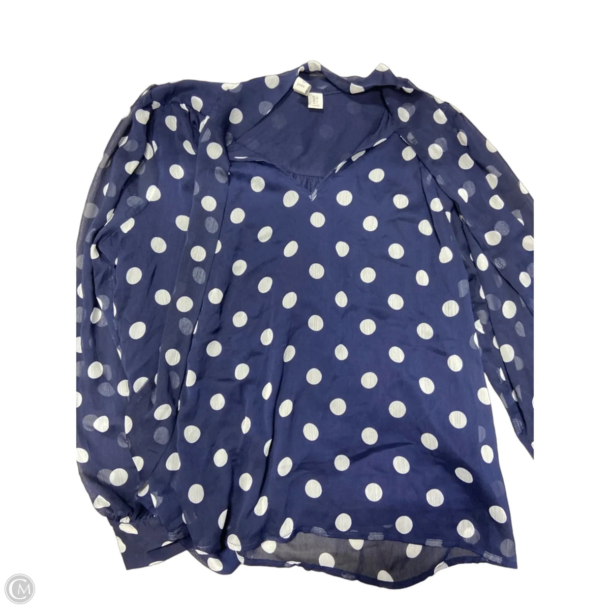 Top Long Sleeve By Joie In Polkadot Pattern, Size: L