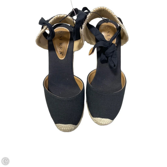 Sandals Heels Wedge By Serra In Black, Size: 7